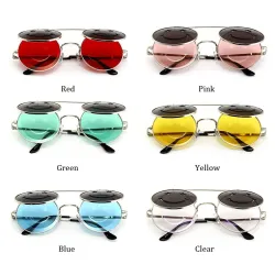 Steampunk Vintage Double Lens Lunettes de soleil Unisexe